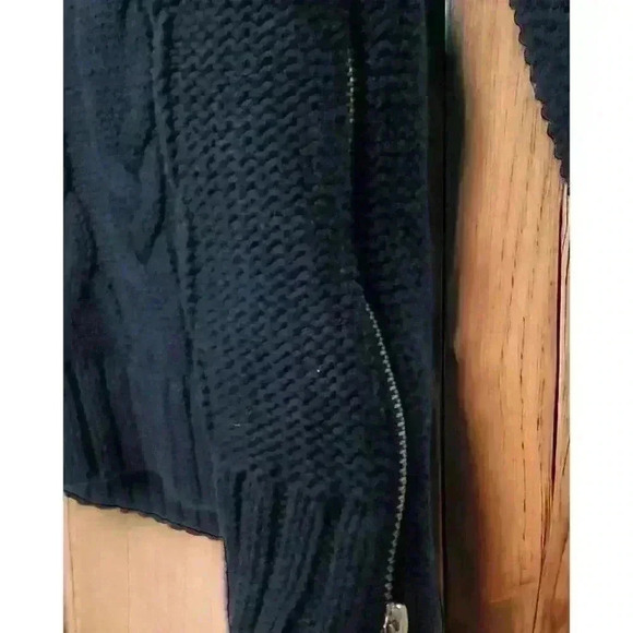 Banana Republic Cable Knit Cropped Side Zip Sweater Blue Size XS - Picture 9 of 10